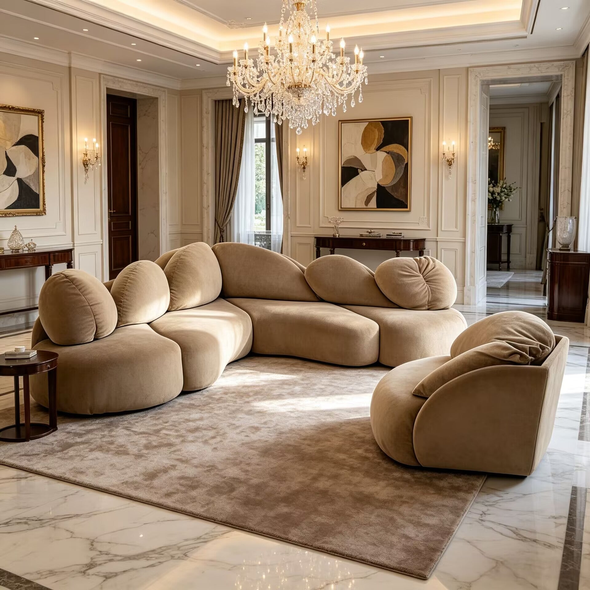 Tendencias En Villa Living Room Simplicity Modularity Fabric Sofa