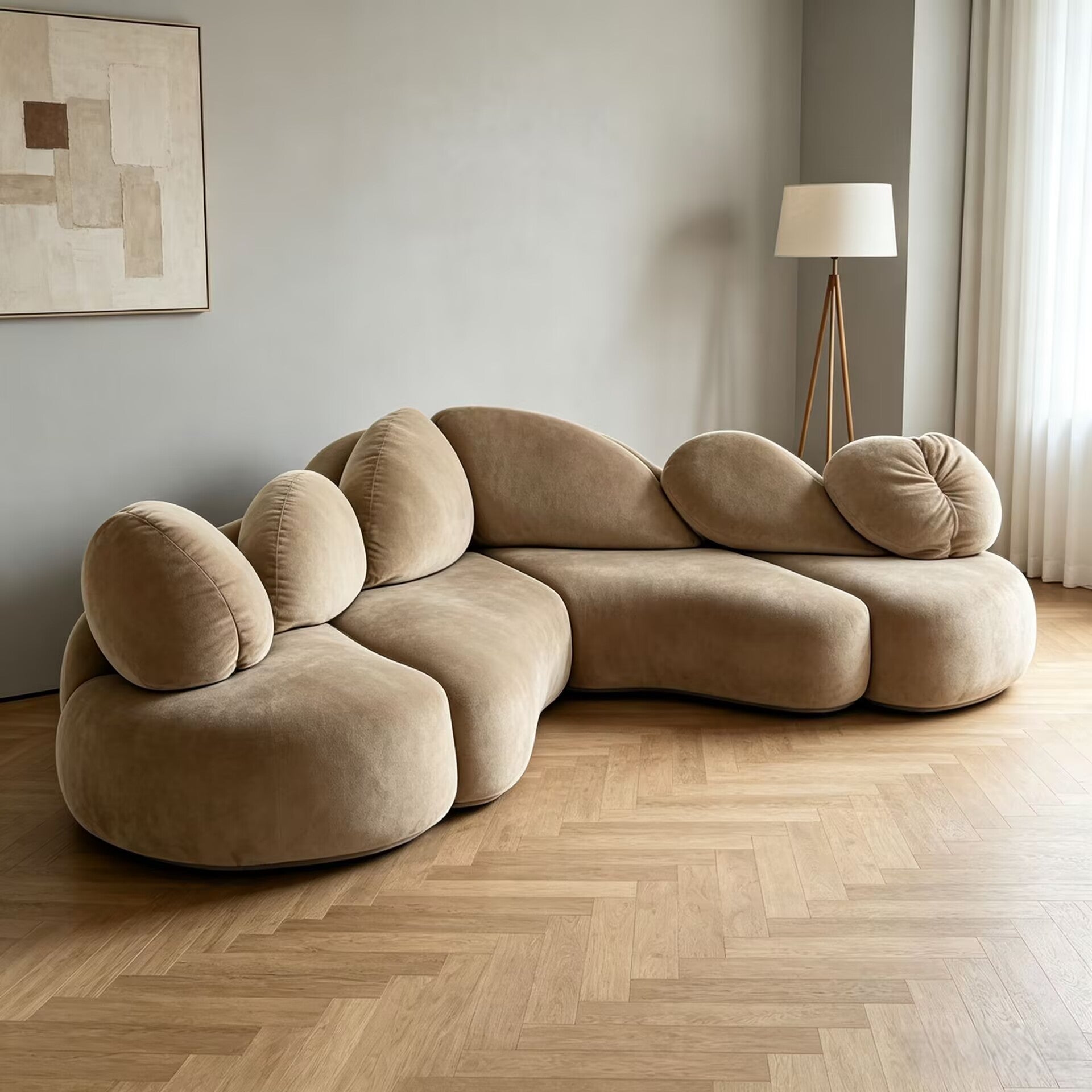 Tendencias En Villa Living Room Simplicity Modularity Fabric Sofa