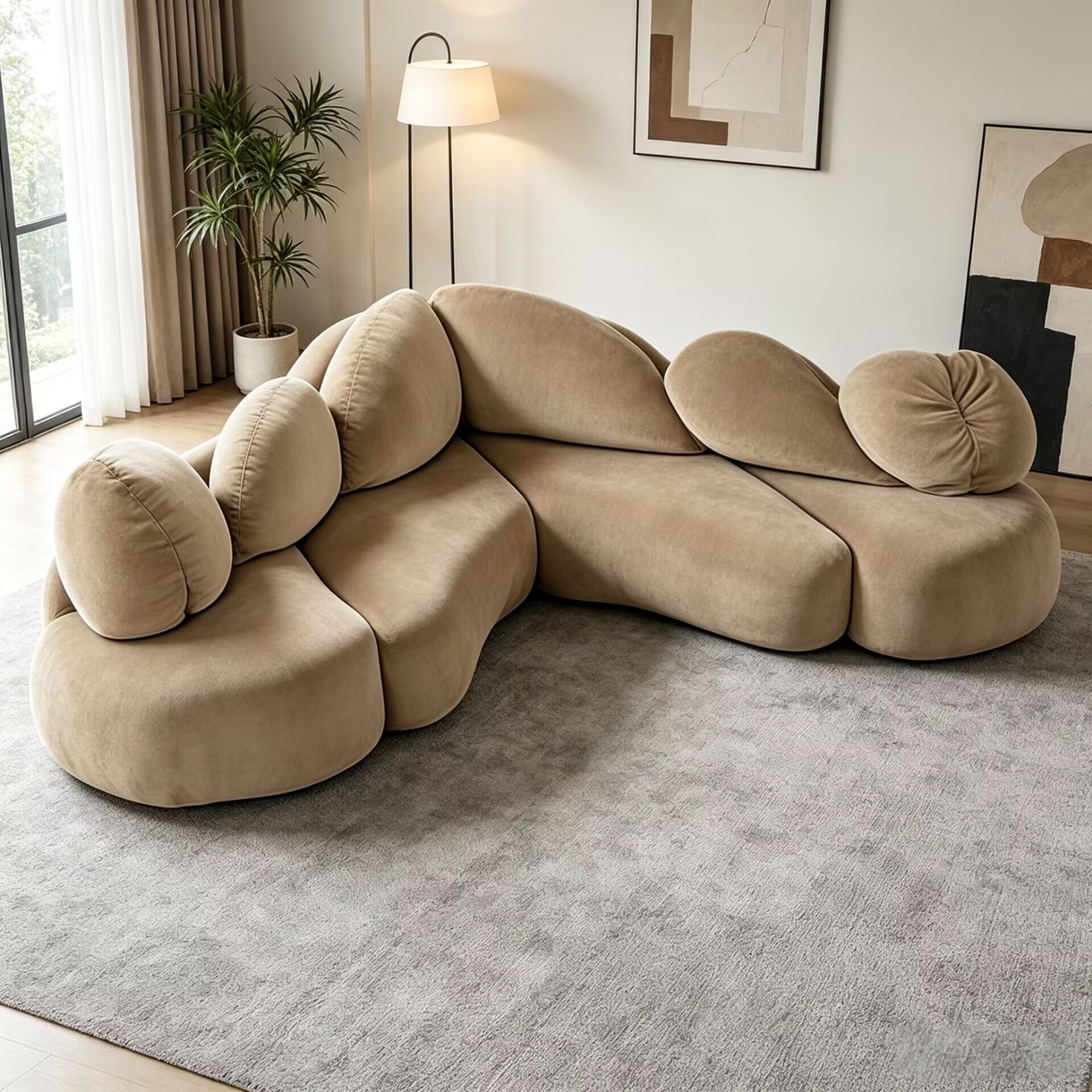 Tendencias En Villa Living Room Simplicity Modularity Fabric Sofa