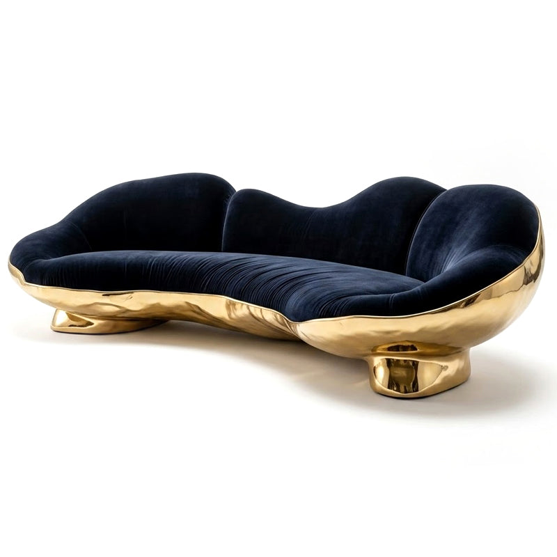Terenne Villa Living Room Luxurious Metal Artistic Fabric Sofa