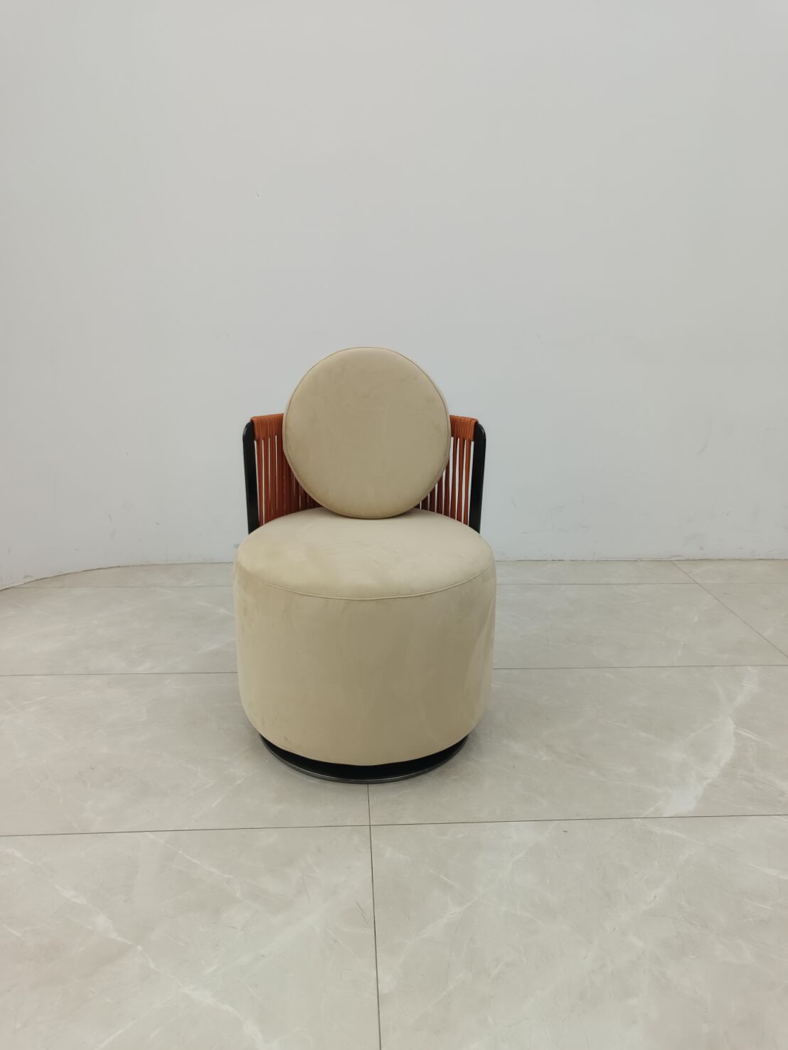 Thea High-End Designer Solid Wood Rotation Fabric Sofa Chair