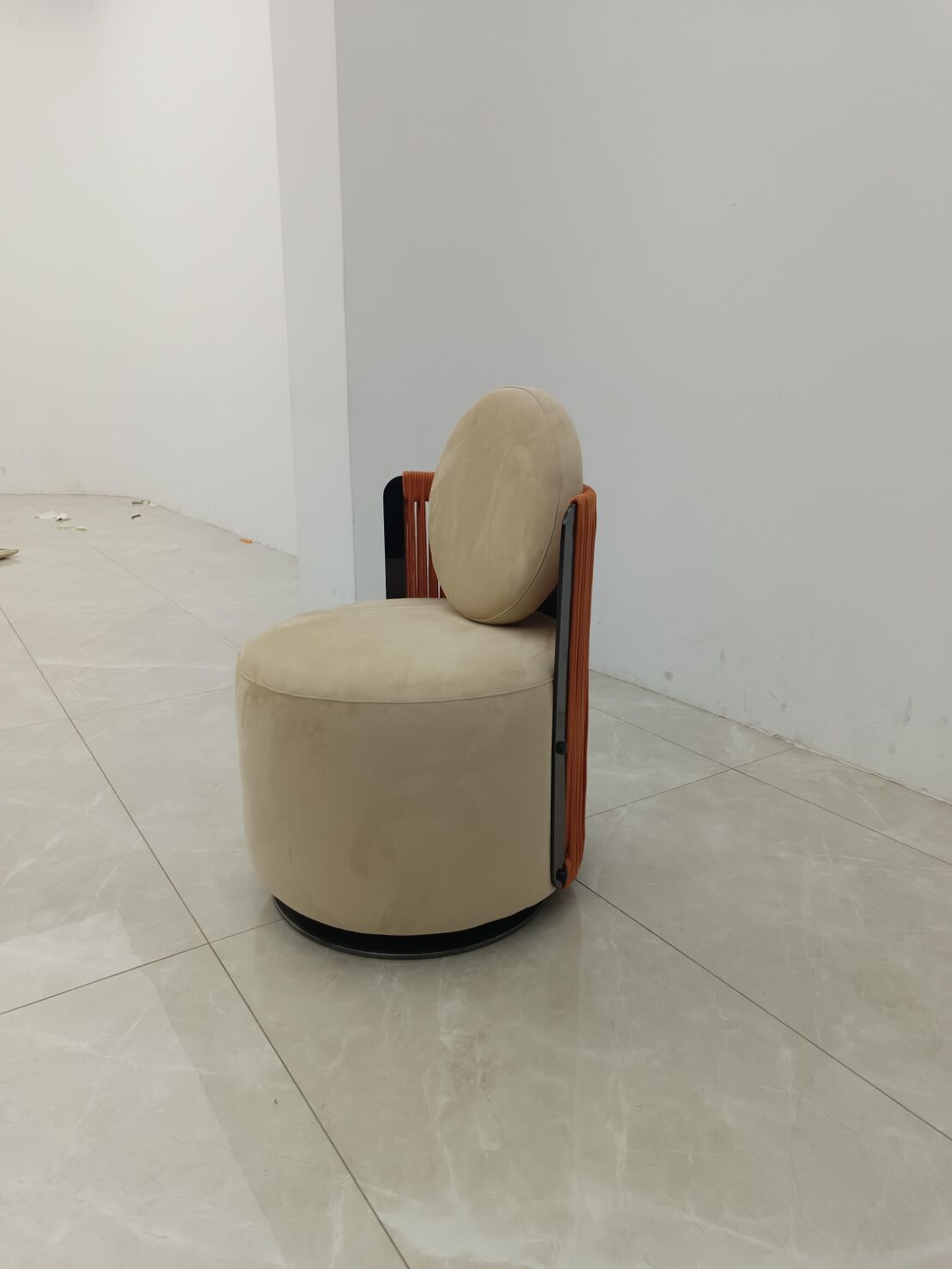 Thea High-End Designer Solid Wood Rotation Fabric Sofa Chair