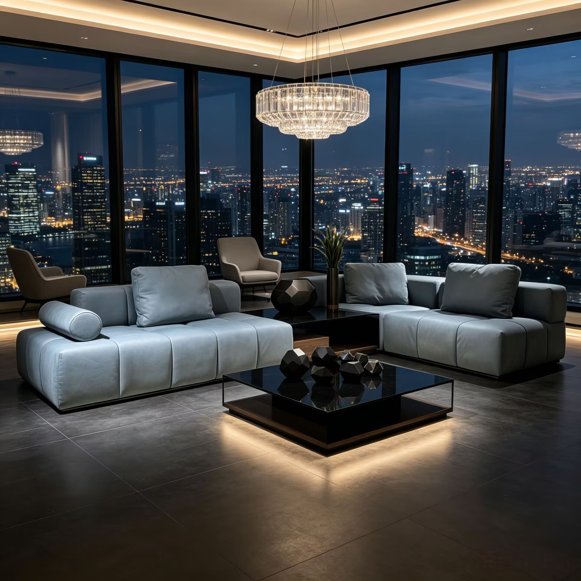 Thomas Luxurious High-End Solid Wood Minimalist Fabric Modular Sofa