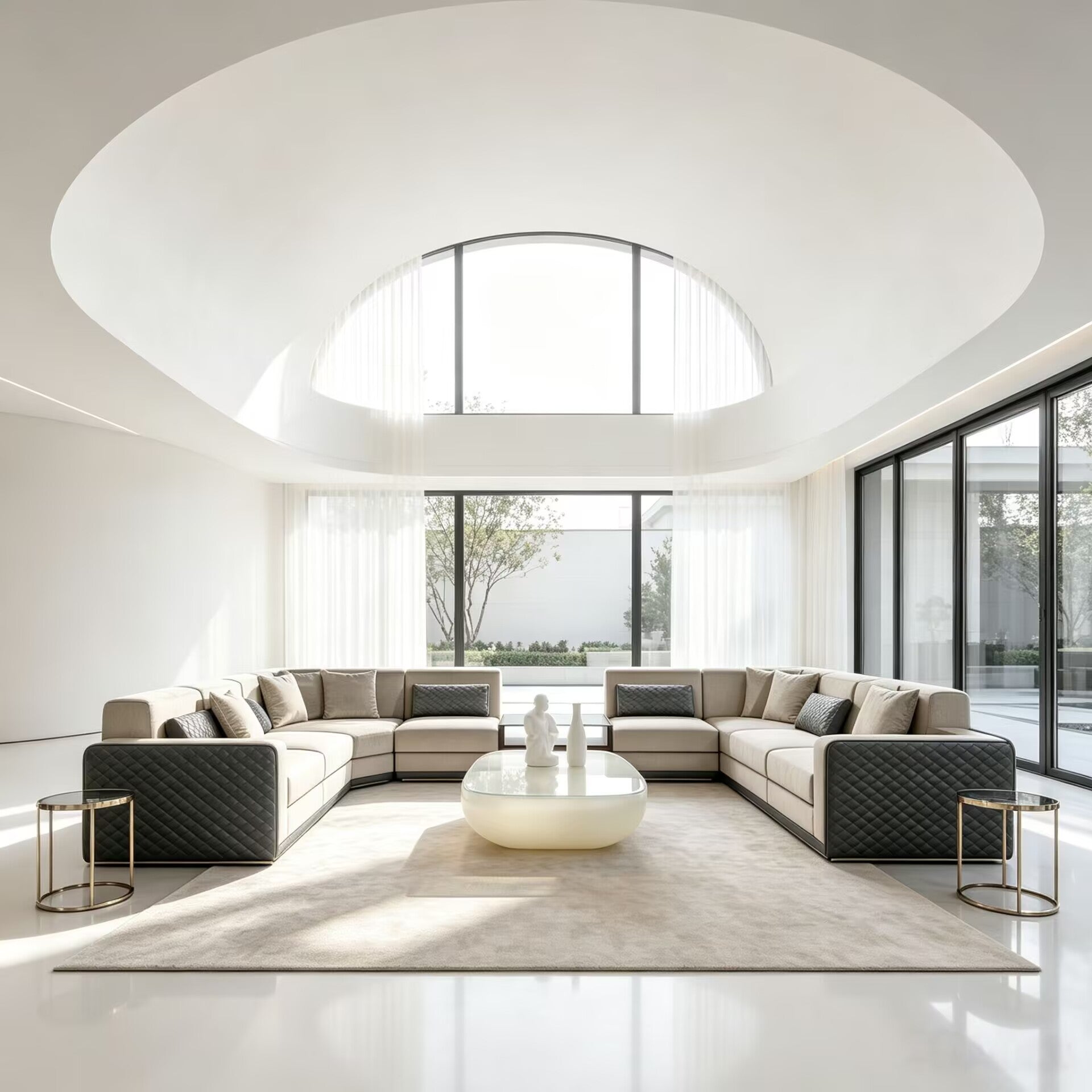 Thomson Villa Living Room Creativity Genuine Leather Corner Sofa