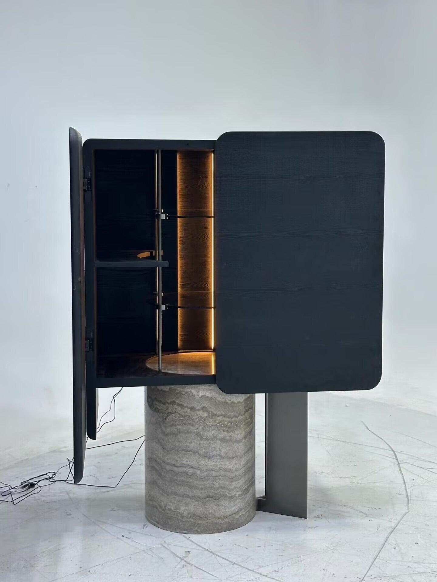 Titano High-End Creativity Marble Villa Solid Wood Wine Cabinet