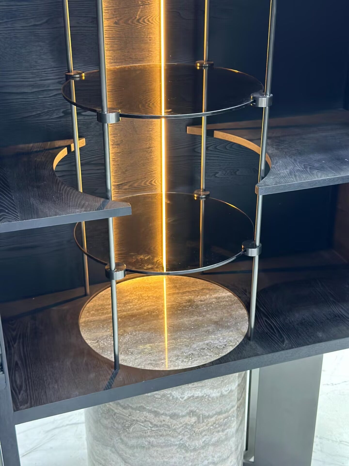 Titano High-End Creativity Marble Villa Solid Wood Wine Cabinet