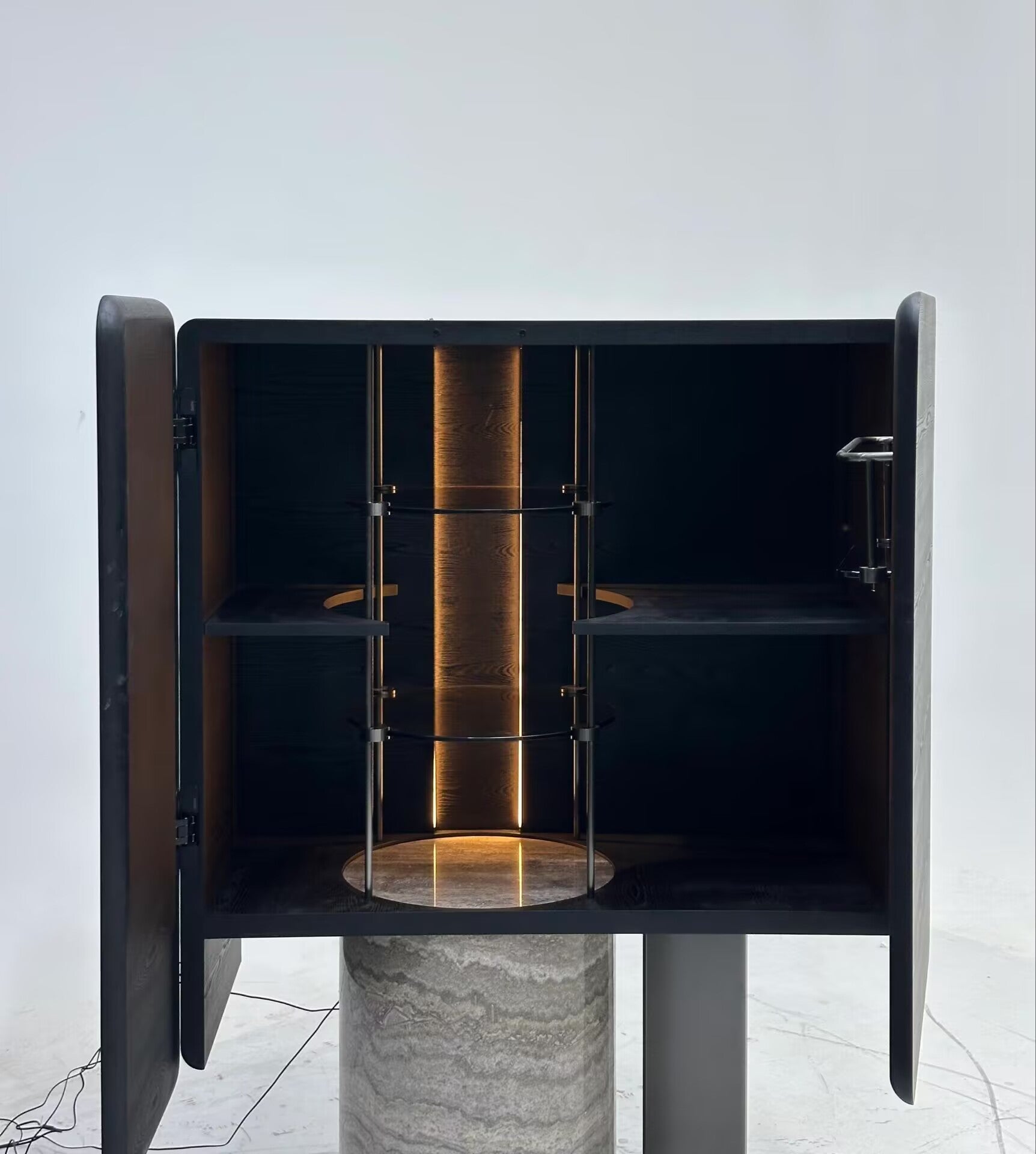 Titano High-End Creativity Marble Villa Solid Wood Wine Cabinet