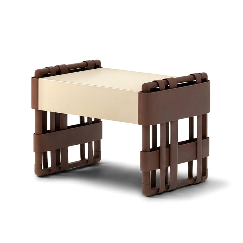 Toby High-End Leather Creative Minimalism Solid Wood Bedside Table