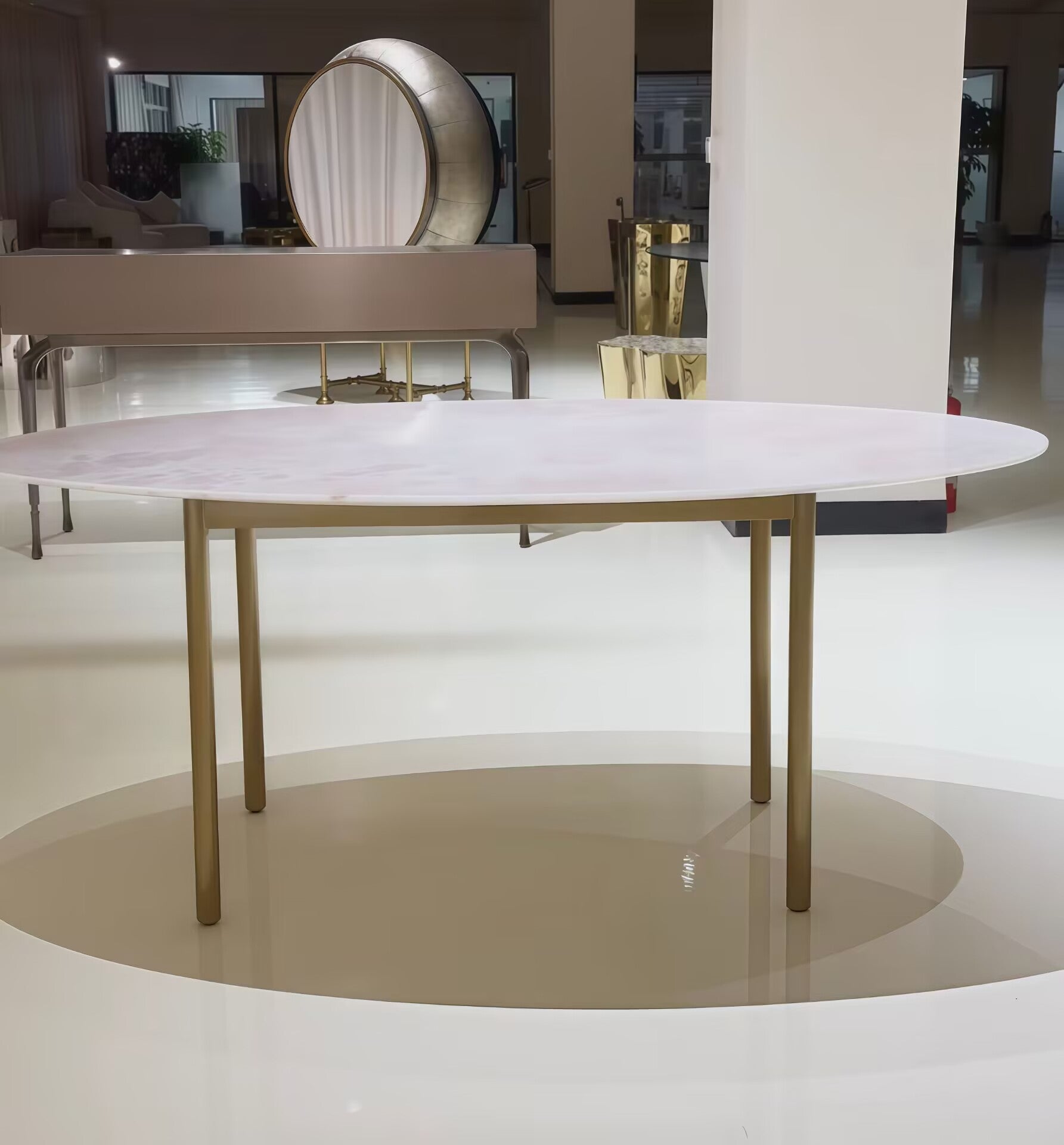 Totu Luxurious High End Marble Unique Creative Metal Dining Table