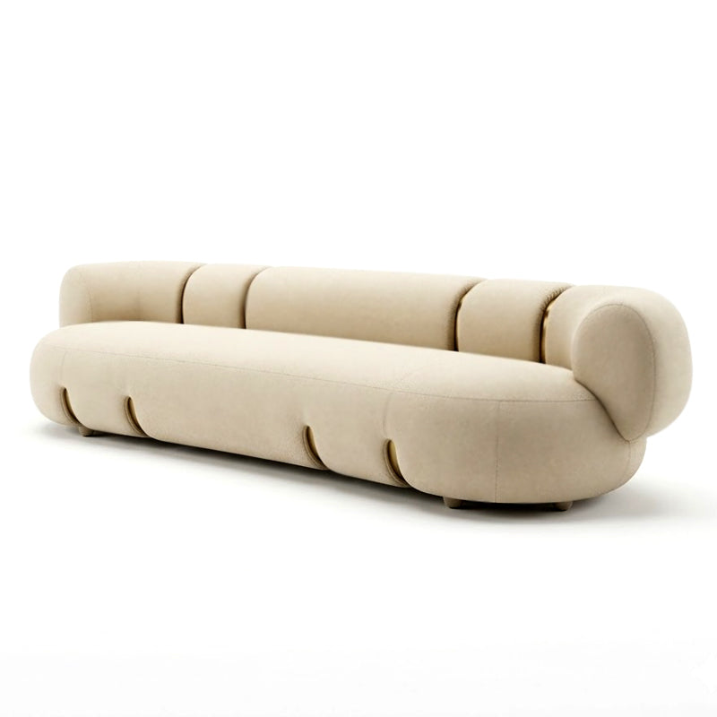 Toulou Villa Living Room Creativity Minimalism Fabric Straight Sofa