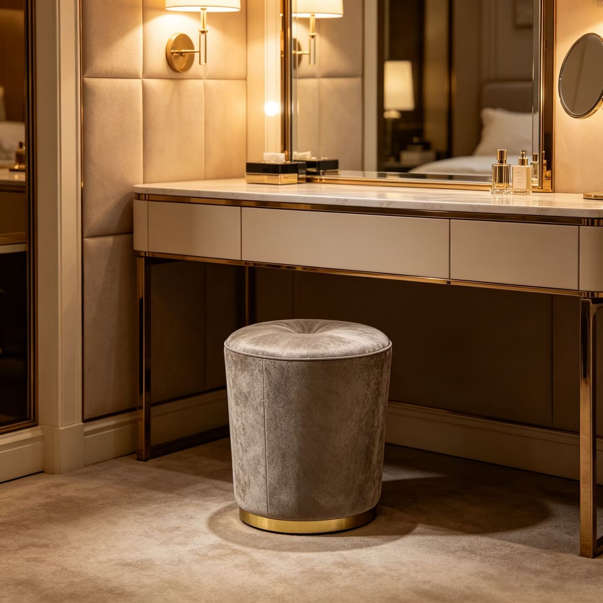 Tresor Luxurious Creativity High-End Velvet Upholstery Vanity Stool