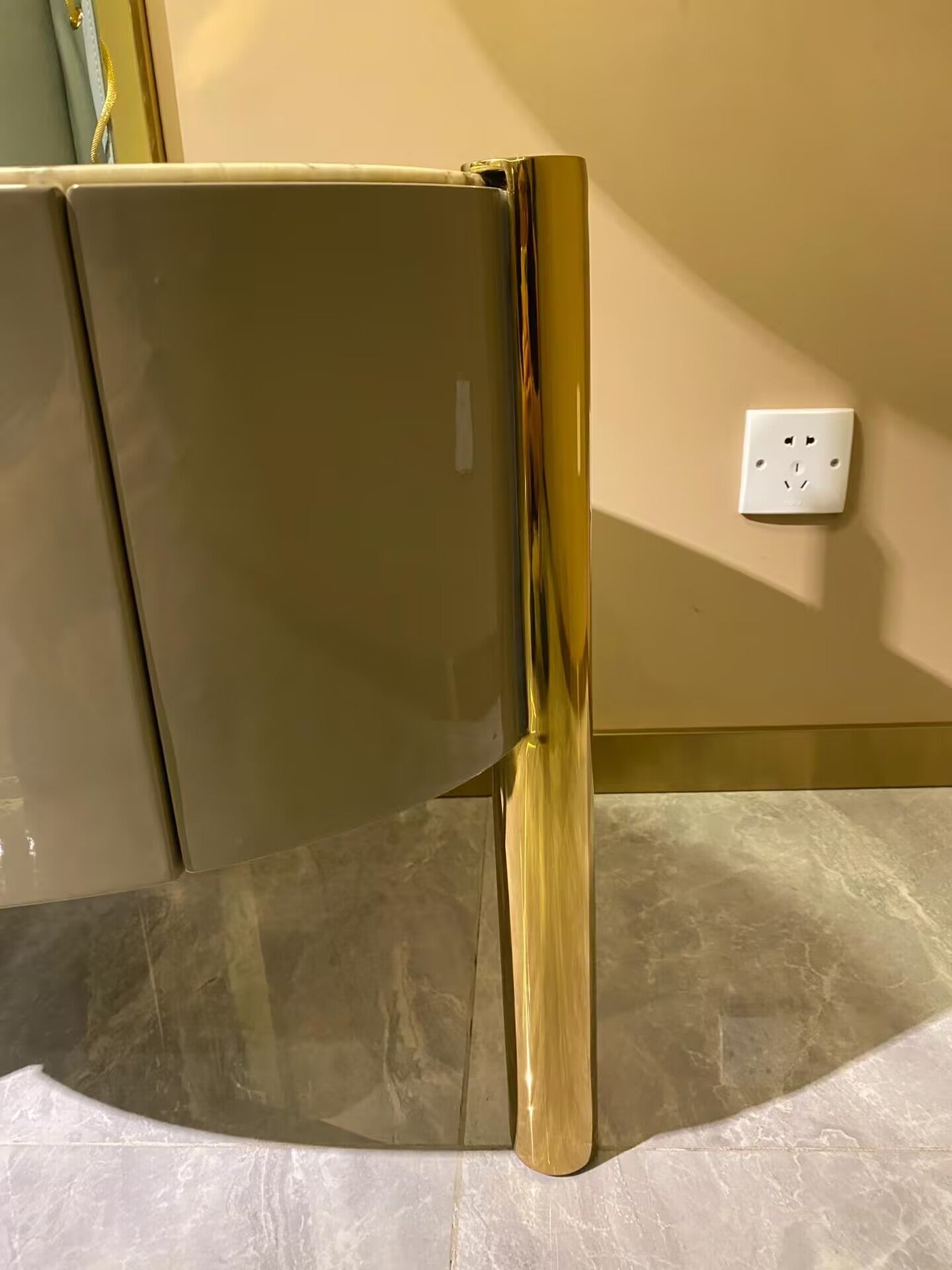 Trinidad High End Luxurious Marble Creative Leather Bedside Table