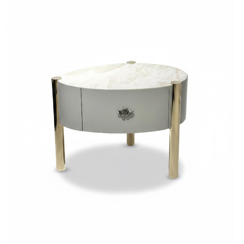 Trinidad High End Luxurious Marble Creative Leather Bedside Table
