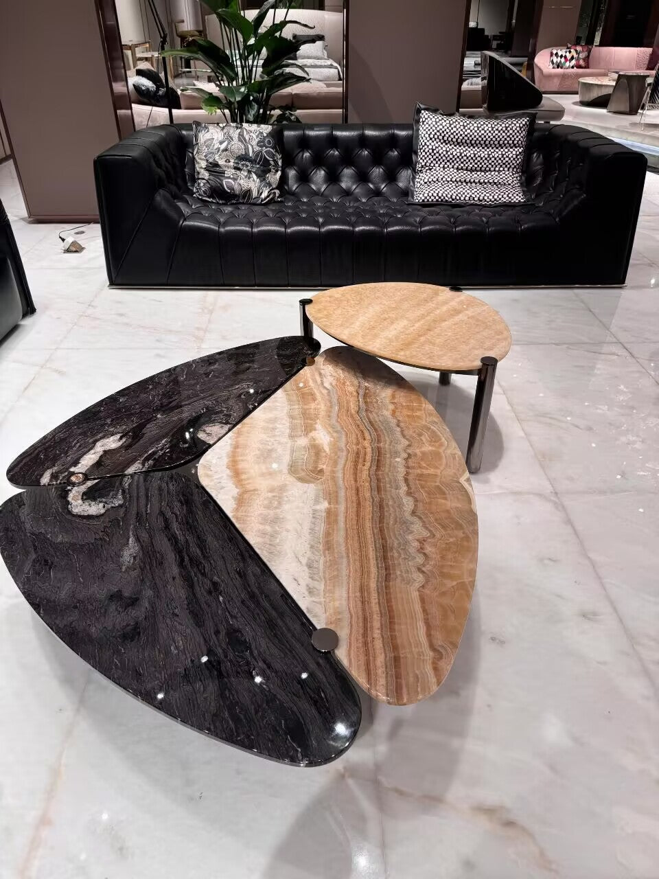 Trinidad Designer Irregular Marble Artistic Splicing Coffee Table