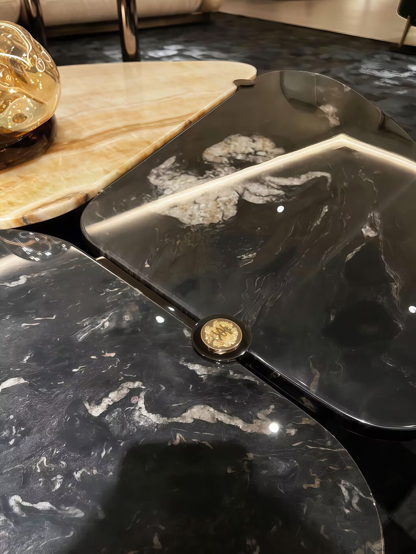 Trinidad Designer Irregular Marble Artistic Splicing Coffee Table
