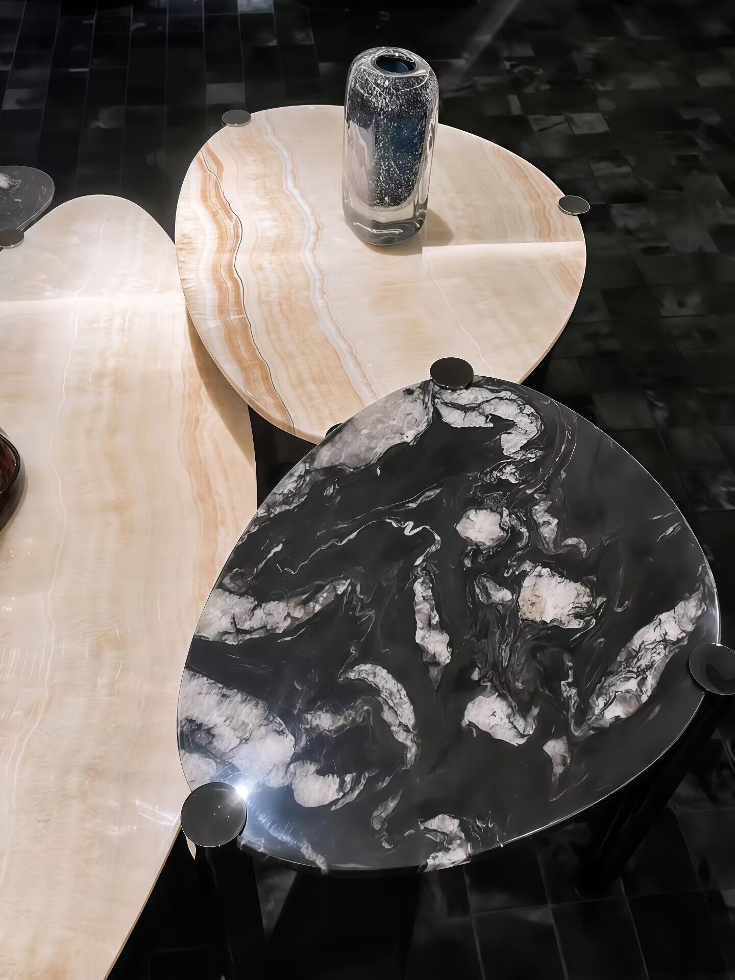 Trinidad Designer Irregular Marble Artistic Splicing Coffee Table