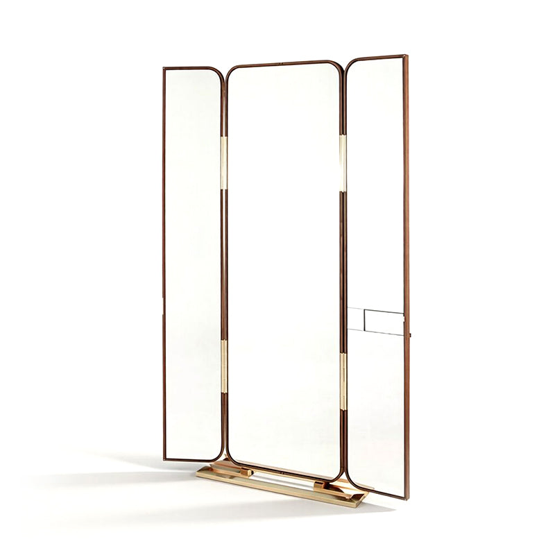 Tryptish Modern Minimalism Solid Wood Triple-Fold Full-Length Mirror