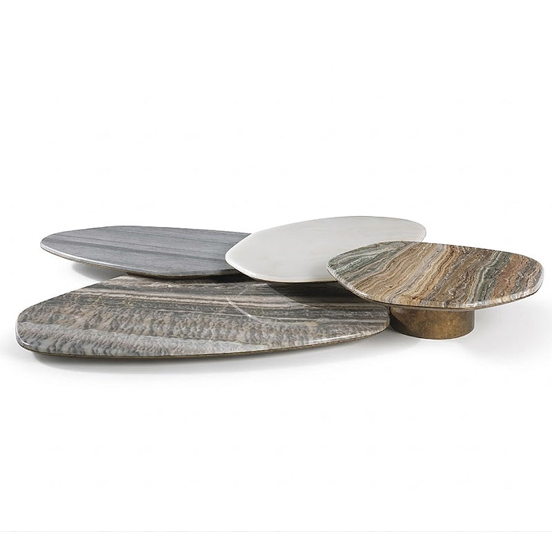 Turkana Artistic Metal Irregular Marble Combination Coffee Table