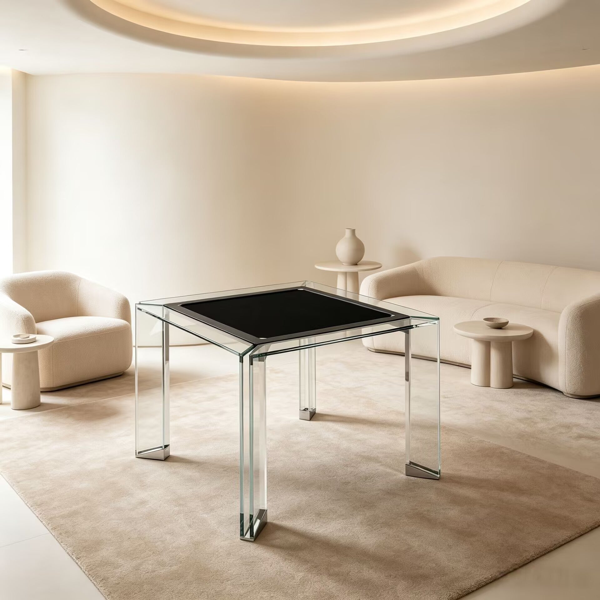 Tuttuno Italian Upscale Art Customize Tempered Glass Mahjong Table