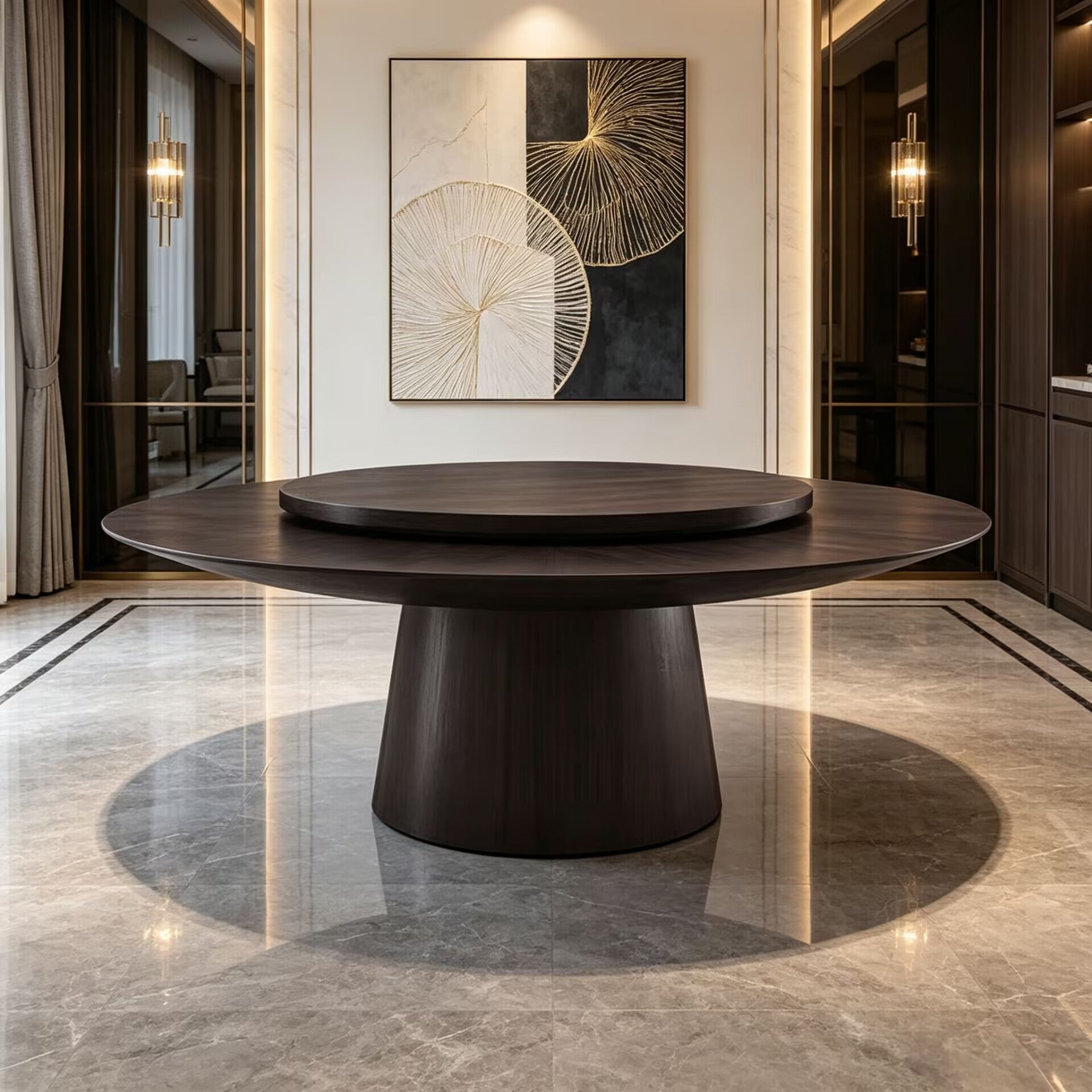 Ufo Villa Modern Minimalism Solid Wood Customize Round Dining Table