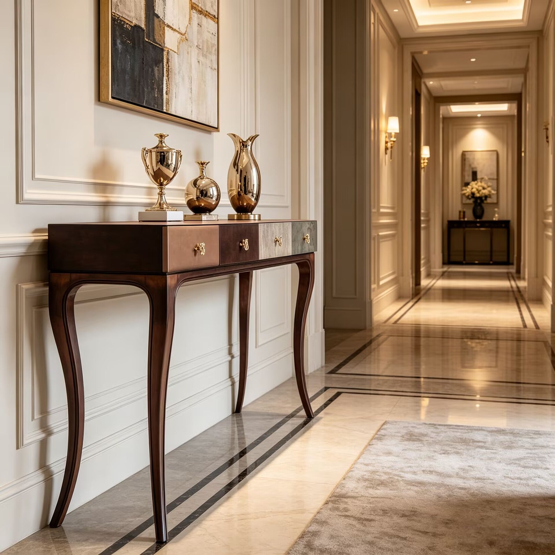 Untamed Italian Villa Simplicity Solid Wood Entryway Cabinet