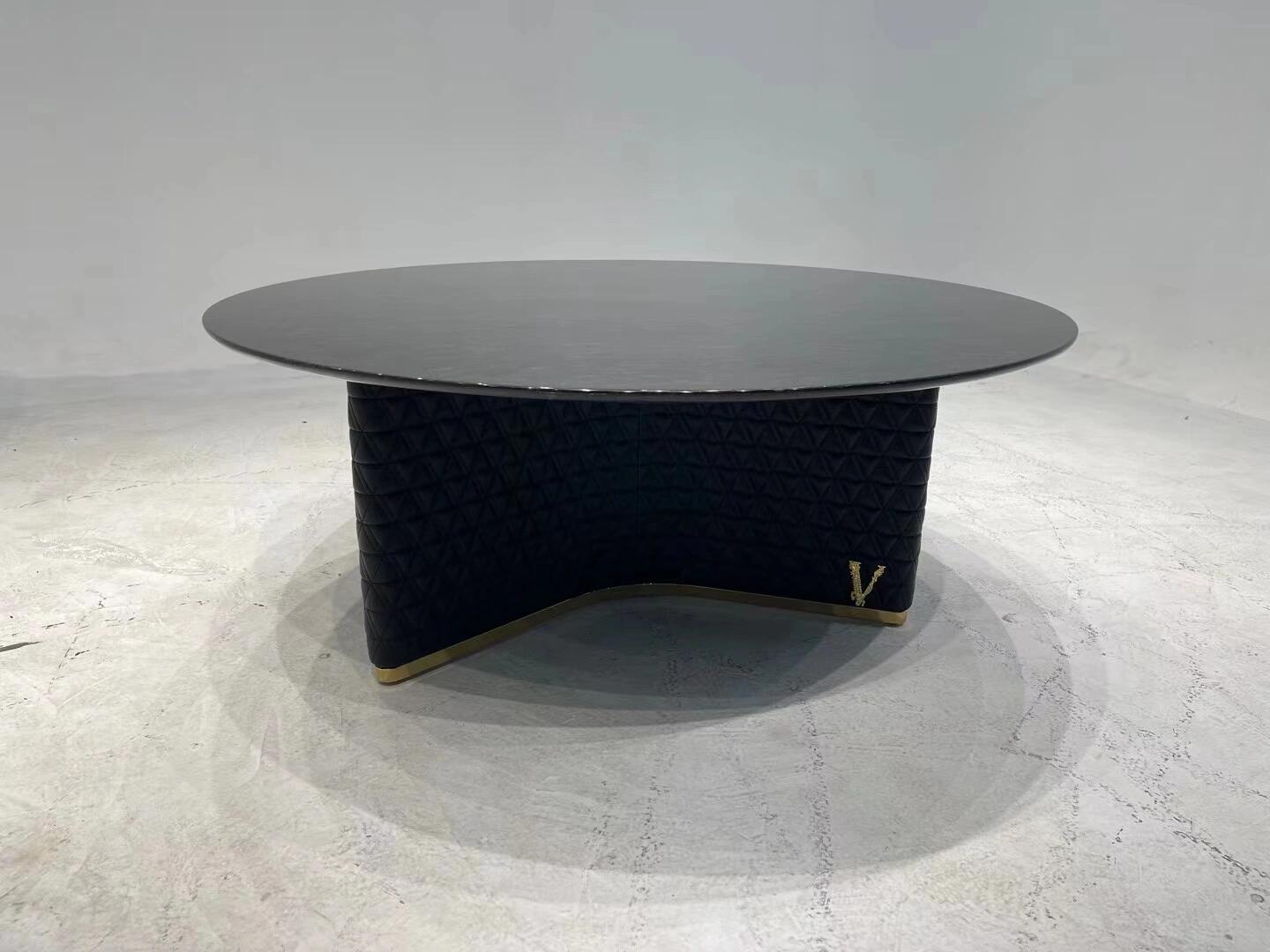 V-Marble Artistic Embroidery Marble Commission Circle Dining Table