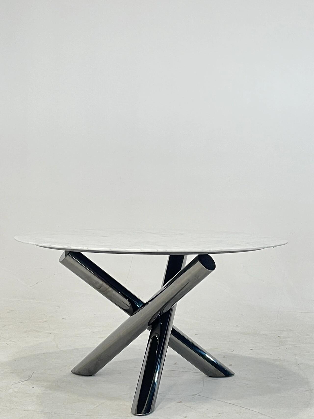 Vandyck Luxurious Unique Creative Stainless Steel Marble Dining Table