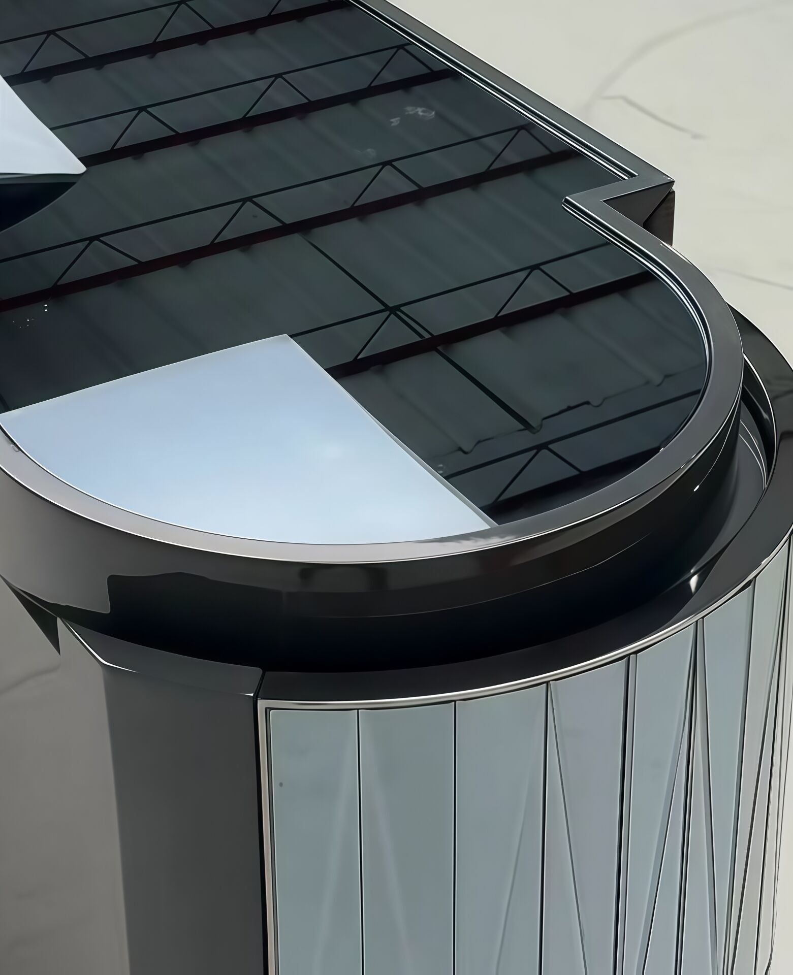 Vaslan Italian Luxurious Glass Neoclassical Solid Wood Cabinet