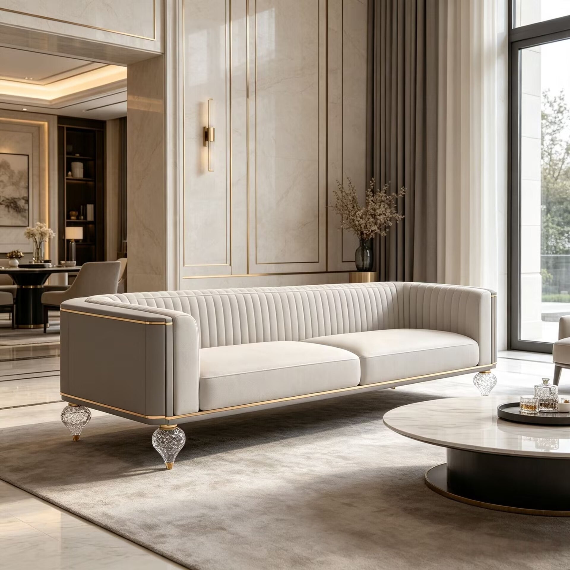 Velovis Villa Living Room Unique Creativity Customize Leather Sofa