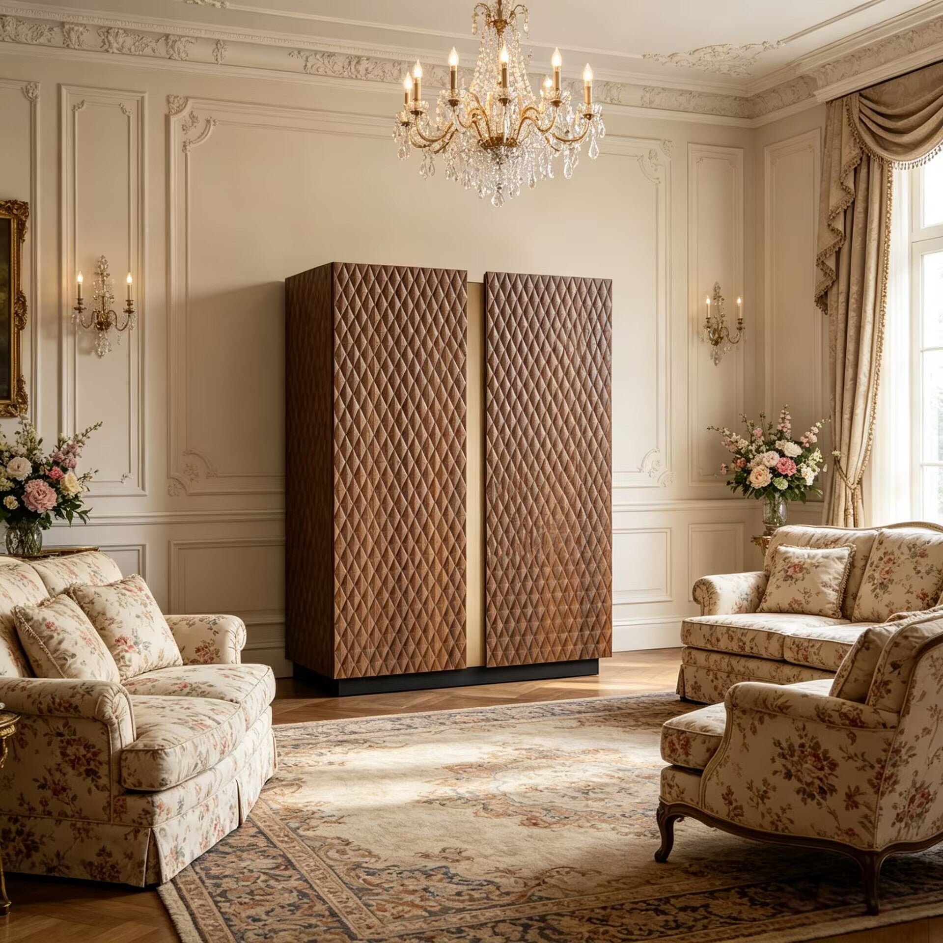 Victor High-End Minimalism Designer Solid Wood Irregular Wine Cabinet