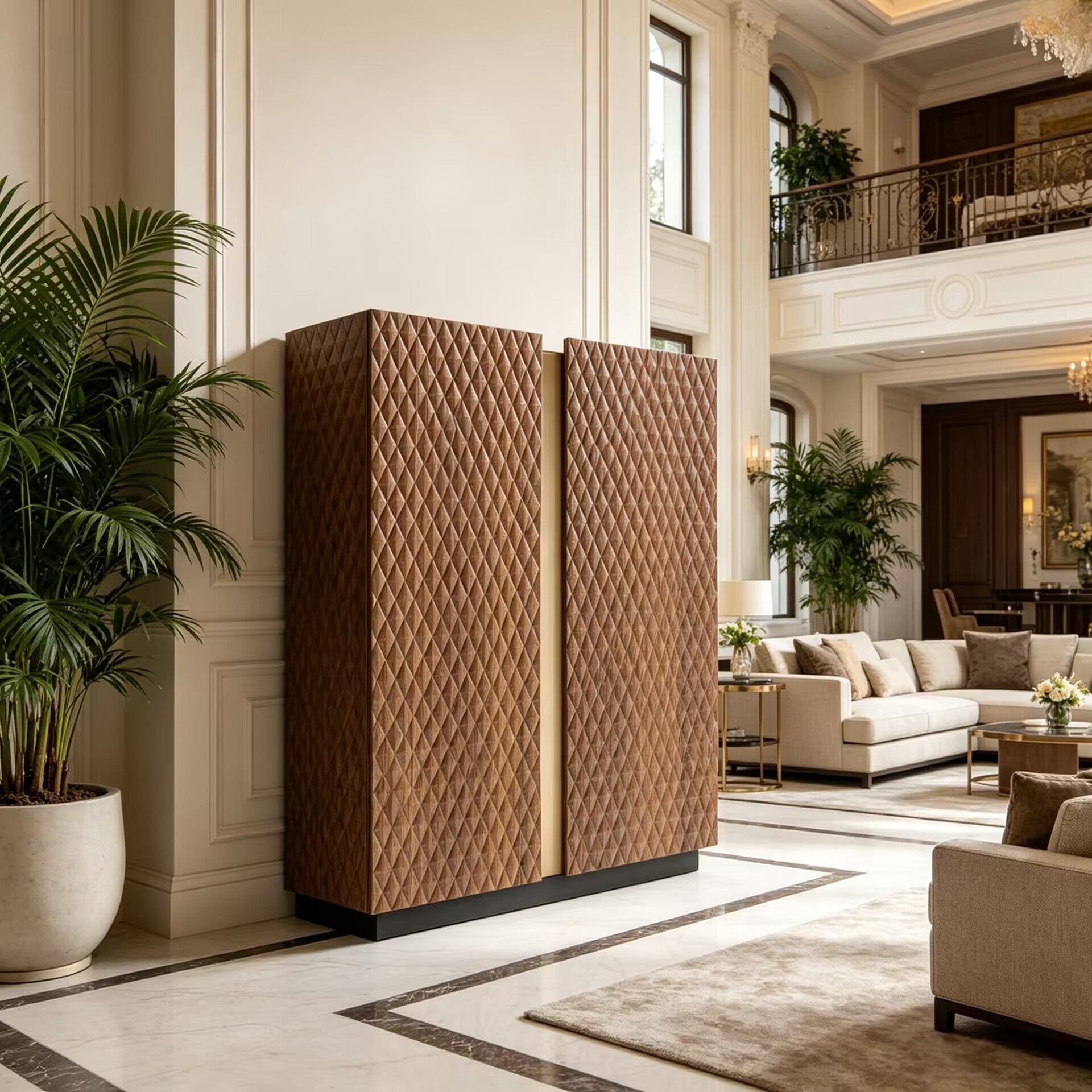 Victor High-End Minimalism Designer Solid Wood Irregular Wine Cabinet