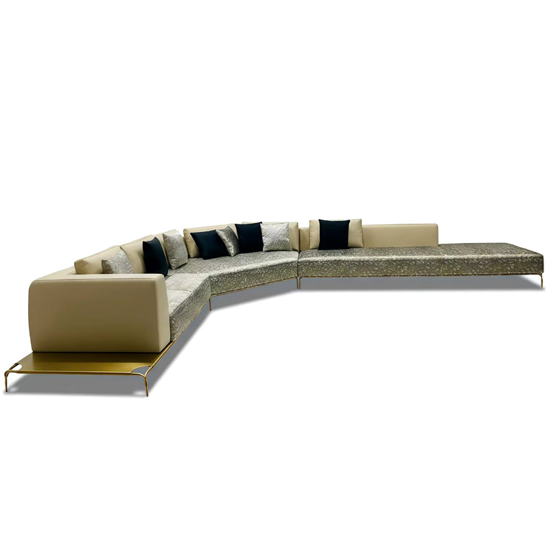 Viktoria Modern Luxury Stainless Steel Living Room Curve Corner Sofa