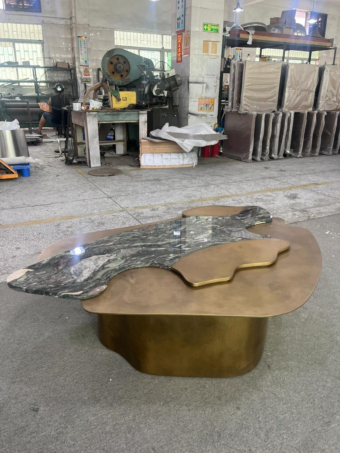 Vincenzo De Cotiis Luxury Art Irregularly Stainless Steel Coffee Table
