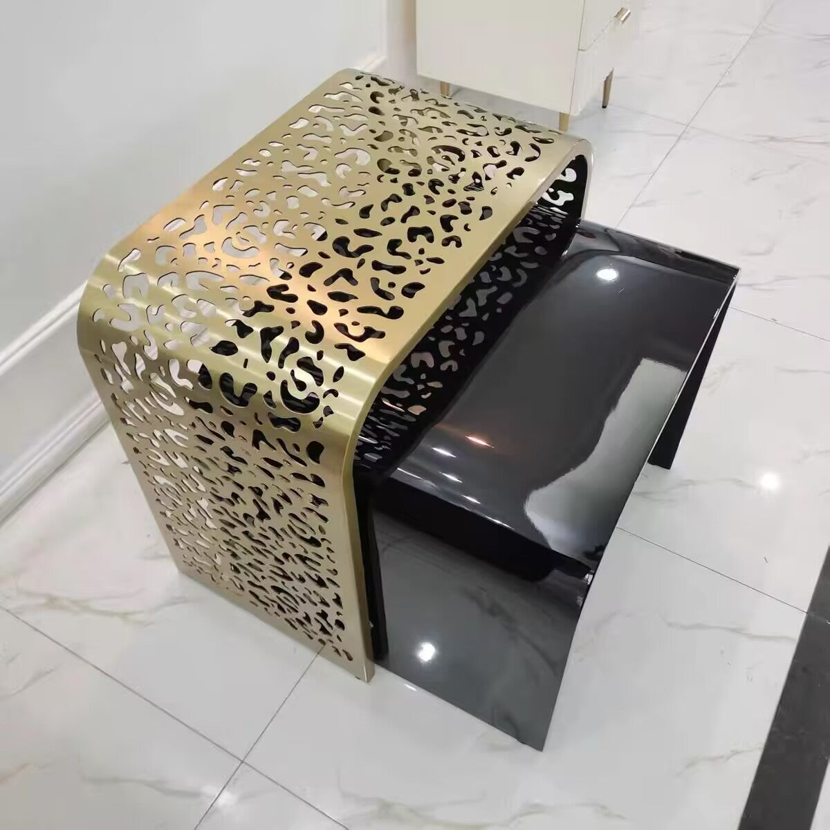 Watamu Upscale Living Room Stainless Steel Combination Side Table