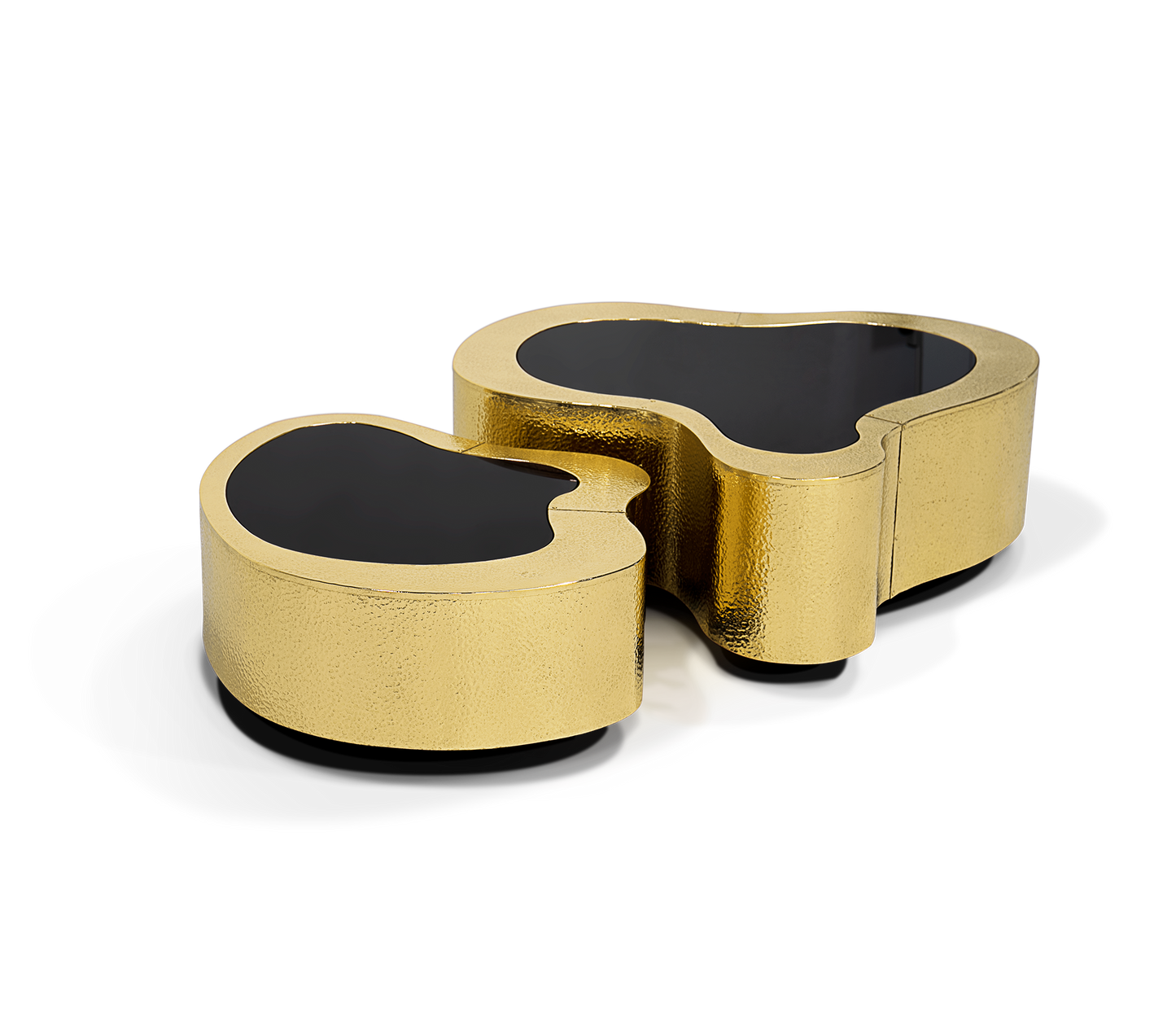 WAVE POLISHED BRASS LUXURIOUS COMINATION CENTER TABLE