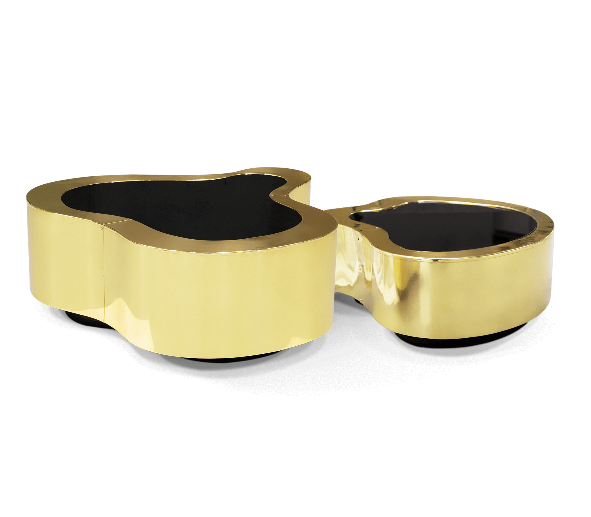 WAVE POLISHED BRASS LUXURIOUS COMINATION CENTER TABLE