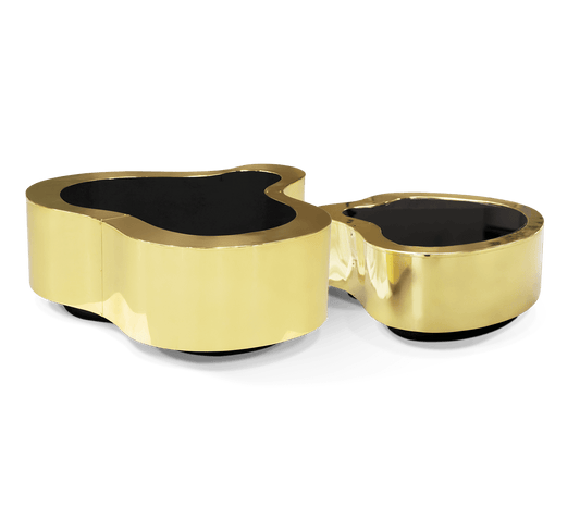 WAVE POLISHED BRASS LUXURIOUS COMINATION CENTER TABLE