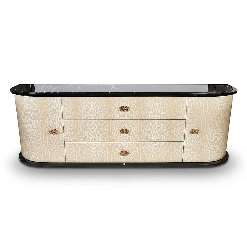 Wave Italian Living Room Minimalism Marble Solid Wood Sideboard