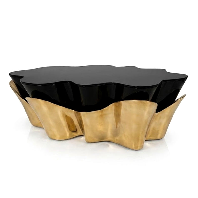 Yasmine Upscale Unique Irregular Simplicity Brass Coffee Table