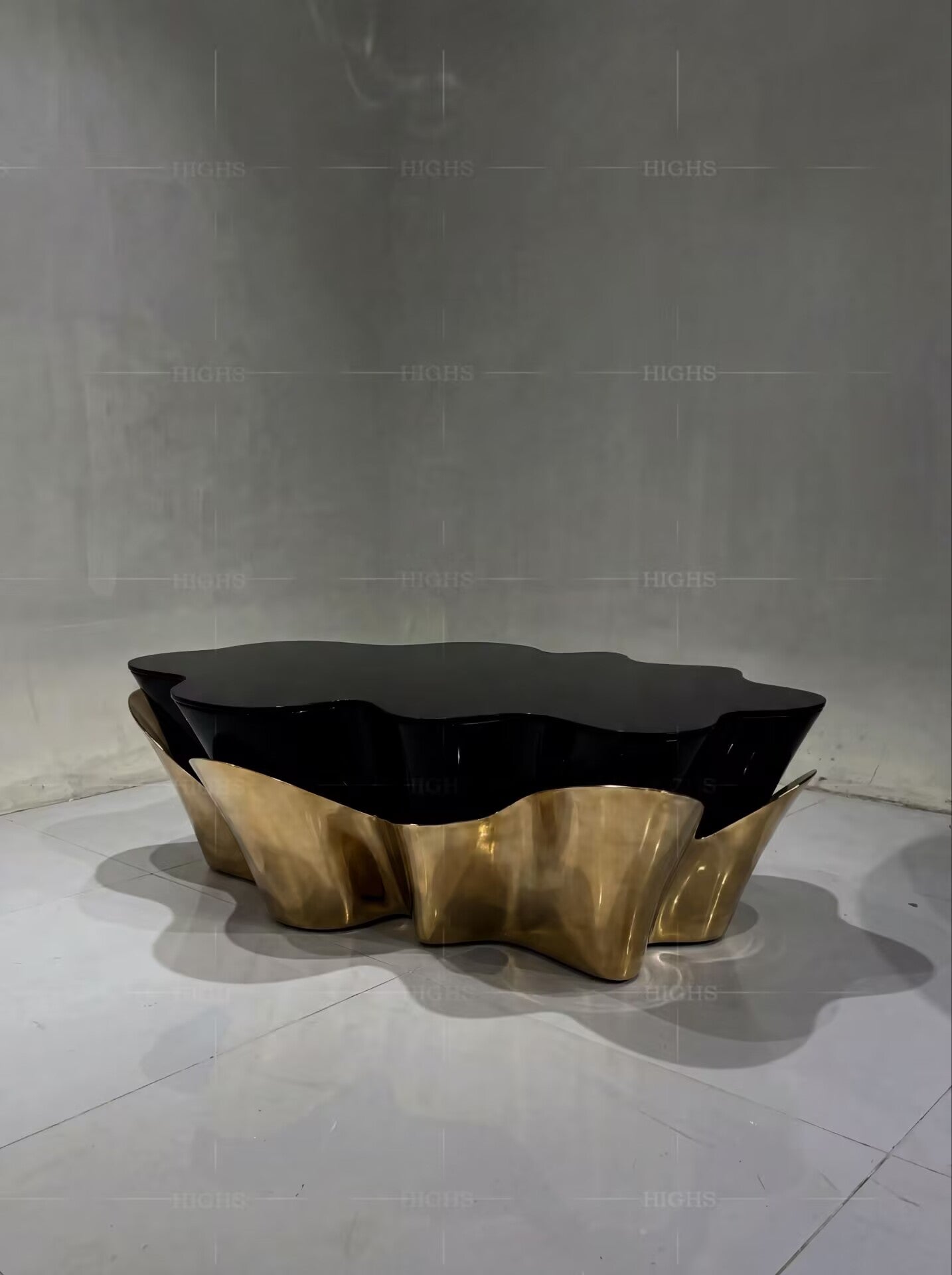 Yasmine Upscale Unique Irregular Simplicity Brass Coffee Table