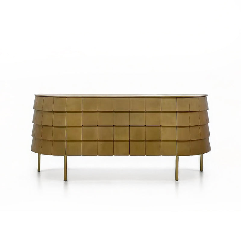 Yoroi Designer High End Solid Wood Creative Stainless Steel Sideboard