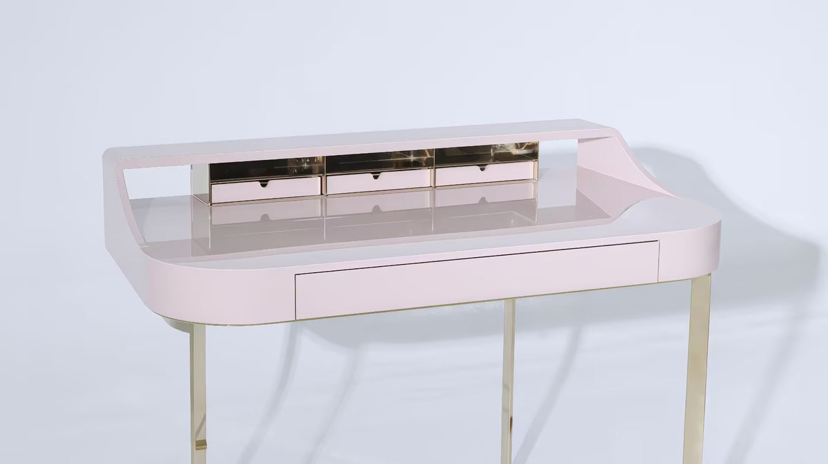 Yves Designer High-End Metal Creativity Solid Wood Dressing Table