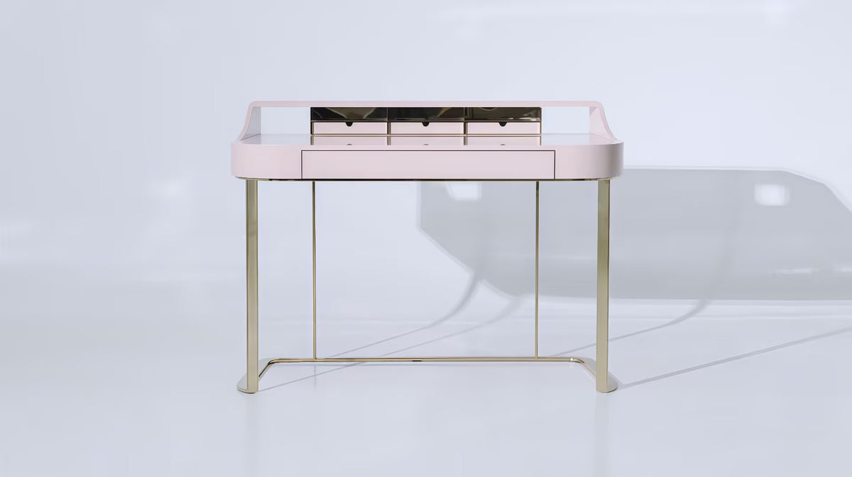 Yves Designer High-End Metal Creativity Solid Wood Dressing Table