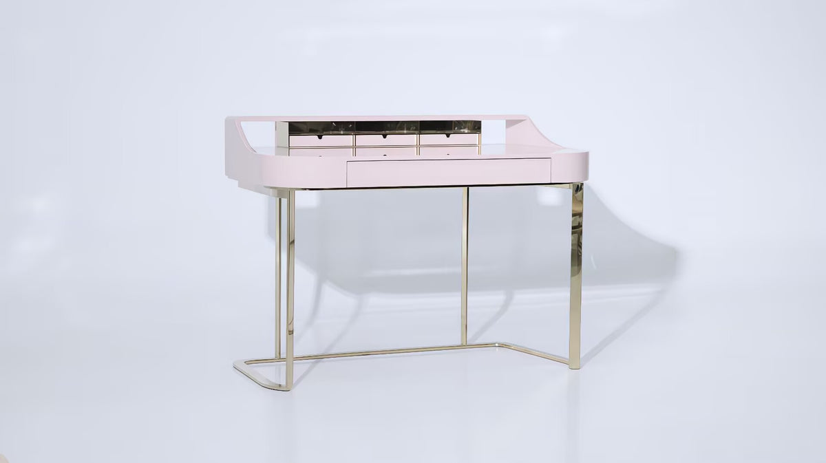 Yves Designer High-End Metal Creativity Solid Wood Dressing Table